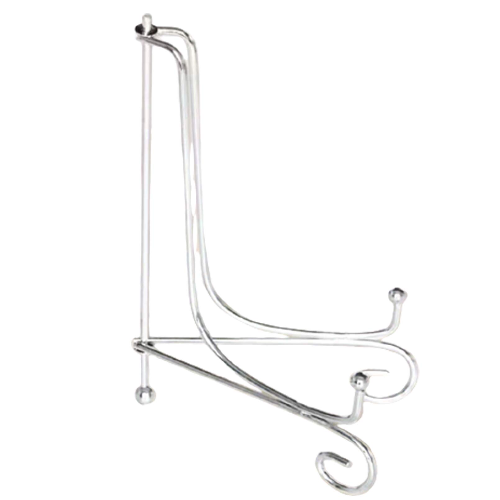 MYUYEE Iron Display Stand,Iron Easel Plate Display Photo Holder Stand,Photo Holder Stand,For Displays Picture Frames,Cookbooks,Home Decoration,Office,1Pcs (Silver 6Inch)
