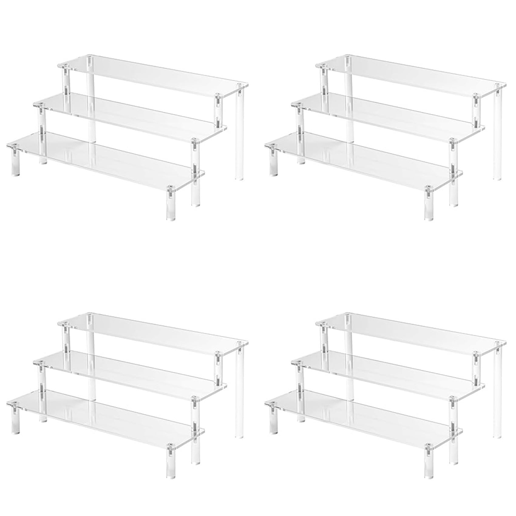 Vjsujehgy 4X Acrylic Lifting Display Stand 3-Layer Perfume Tissue Display Stand Character Model Display Stand Dessert Rack
