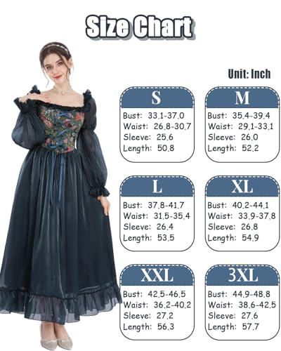 Image of NSPSTT Women Girls American Pioneer Colonial Dress Prairie Costume