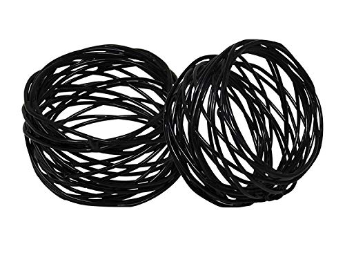 ITOS365 Handmade Round Mesh Black Napkin Rings Holder for Dinning Table Parties Everyday, Set of 6 - Image 4