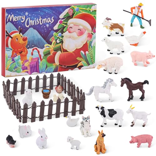 Christmas Advent Calendar 2025 24 Days Christmas Countdown Calendars Animals Farm Advent Calendar Animals Dogs Farm Christmas Calendar for Small Children Boys Girls