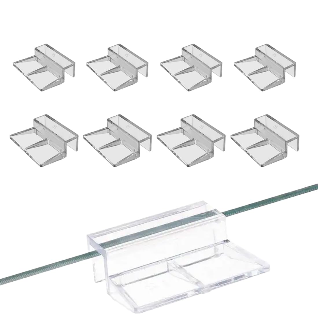 Couvercles pour aquarium, Lot de 8 clips pour couvercle d'aquarium en verre support de clip en acrylique support universel pour aquarium sans cadre (6 mm, 8 mm)