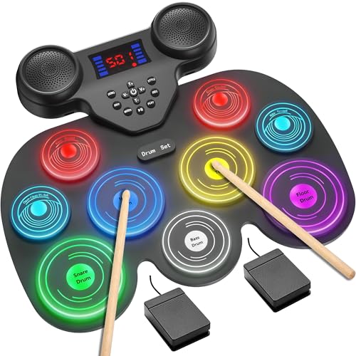 Electric Drum Set 7 Colorful LED Light Patterns, Better