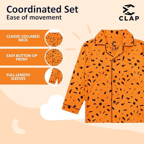 Image of CLAP Kids Cotton Printed Full Sleeves Night Suit