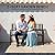 Outsunny 50" Outdoor Garden Bench Patio Bench with Slatted Seat Metal Black