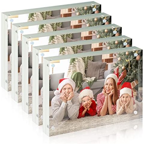 Syntrific 5x7 Acrylic Photo Frame 5Pack Premium Acrylic Photo Frame Magnetic Picture Frames Clear Cover