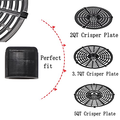 Air Fryer Rubber Tips,8 Pcs Air Fryer Replacement Rubber Bumpers,Air Fryer Silicon Rubbers Fit 2Qt,3.7Qt,5Qt Air Fryer Crisper Plate, Air Fryer Replacement Parts For Air Fryer Grill Pan Black #TOP3