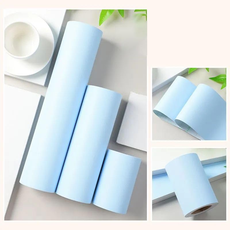 Dostear Peel and Stick Wallpaper Border Self-Adhesive Wall Border Sticker Home Ceiling Decorative Border for Bathroom Living Room Kitchen Sky Blue 30cm X 500cm