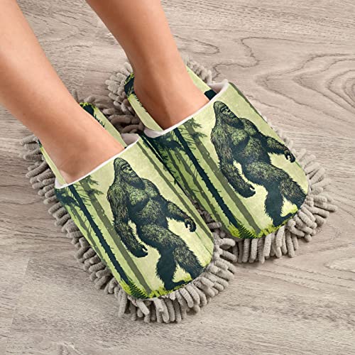 Forest Sasquatch Mop Slippers House Floor Mopping Slippers for Men Women4