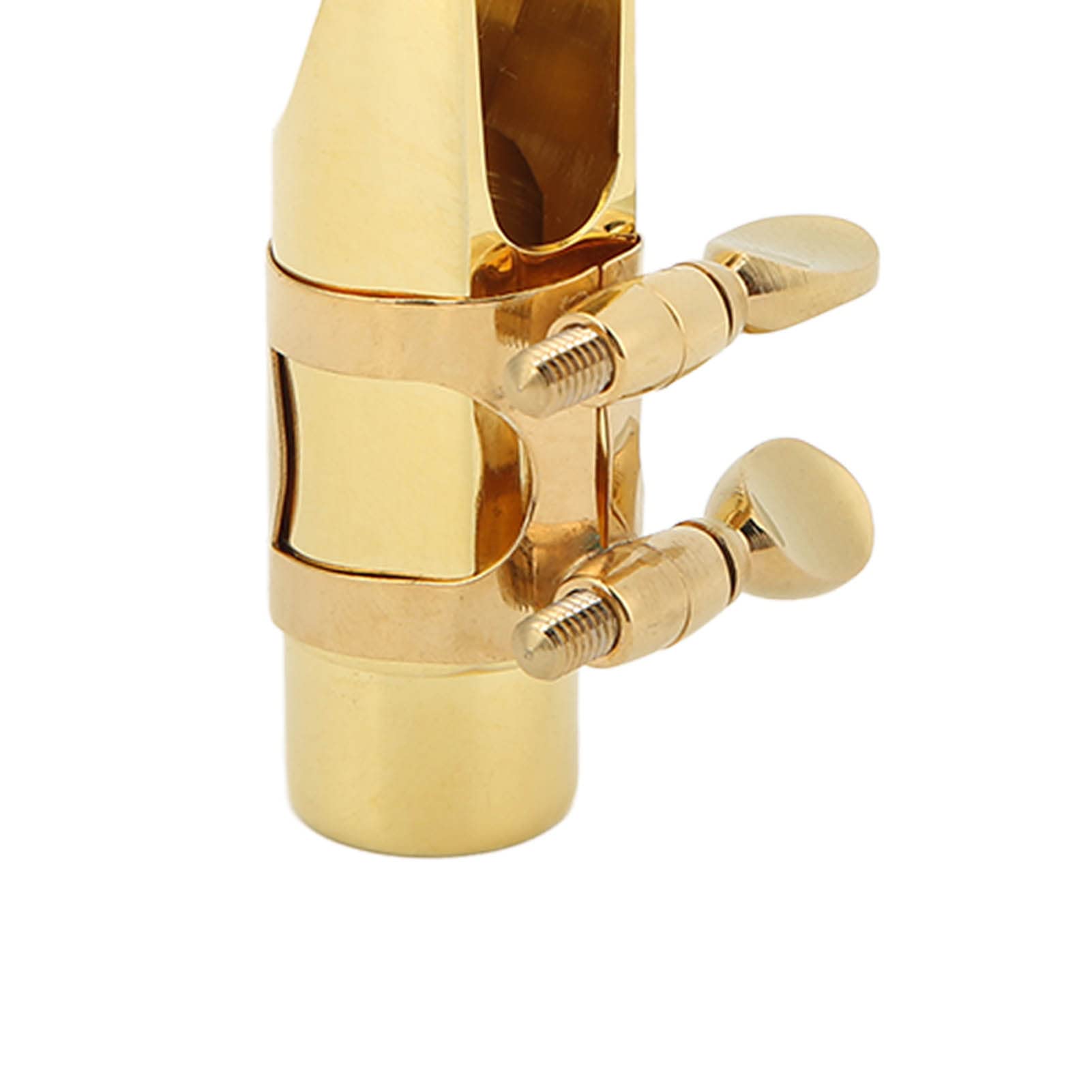 Golden Metal Saxophone Mouthpiece Kit with Cap and Cushions, Compact Musical Effect, Melodious Sound, sturdy Quality for Alto Sax and Other Saxophone Instruments (Slogan No. 6)