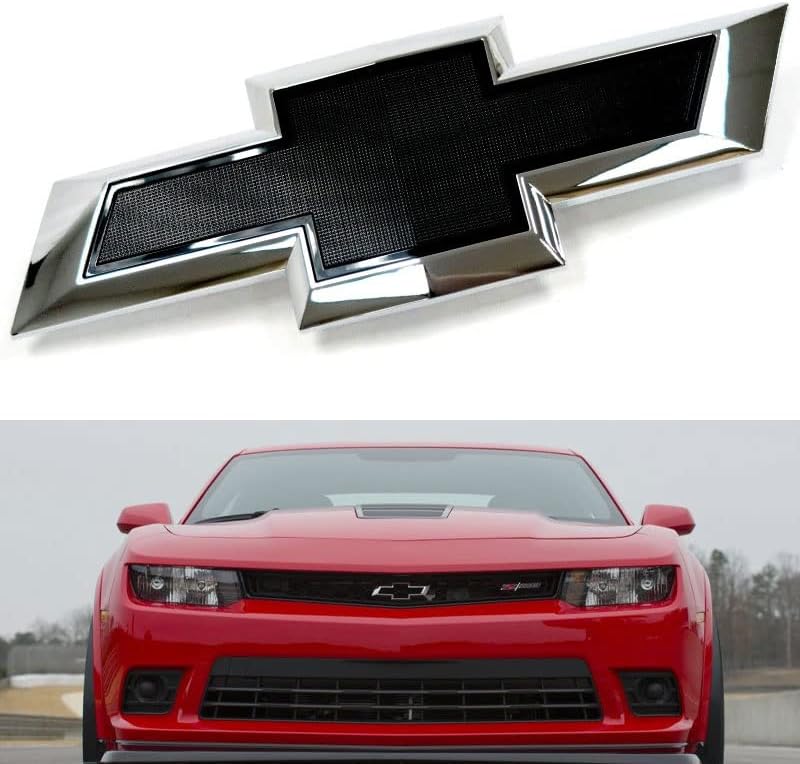 Black Slive Genuine fit 16-21 Chevy Camaro Front Grill Bowtie Emblems