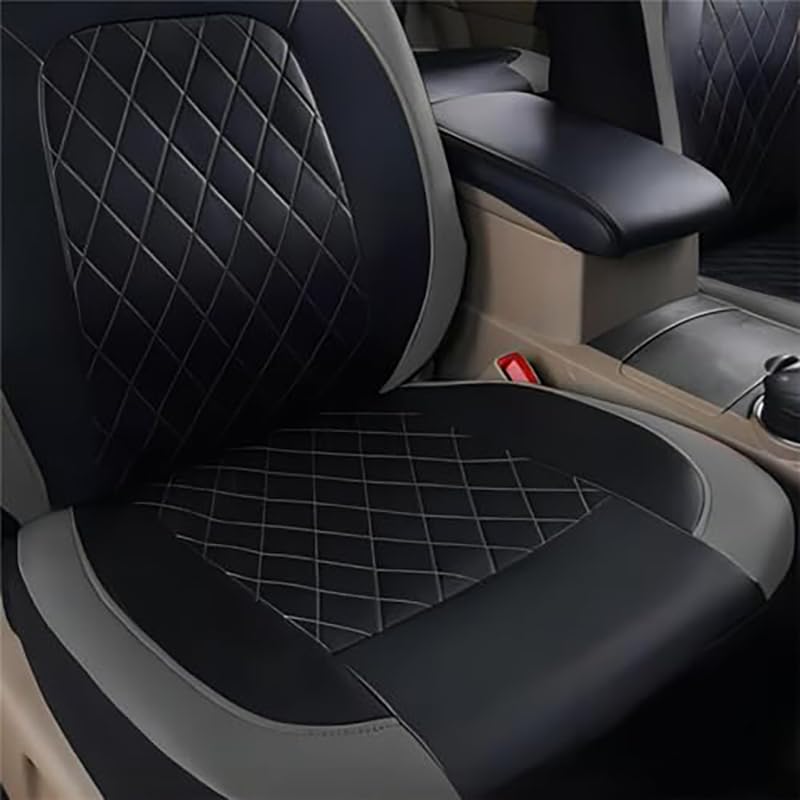 Car Front Seat PU Leather Cover Full Surround Breathable Pad Mat Black