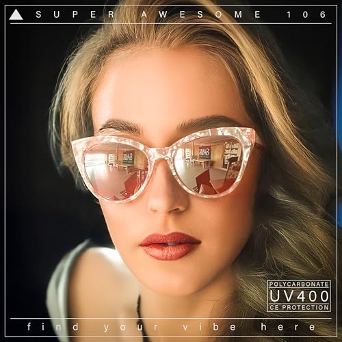 SA106 Womens Pearl Color Cat Eye Sunglasses3