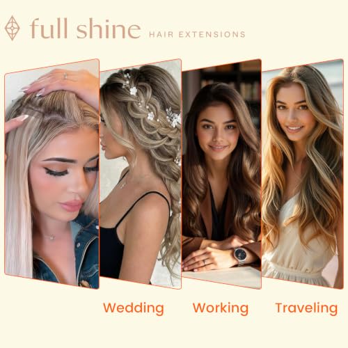 Image of Full Shine Hair Extensions Tape In, 18 Inch Chestnut Brown Blonde | 100g 40PCS, Straight Double Sided Tape in Hair Extensions, Seamless Skin Weft Lightweight Finish for Daily Wear