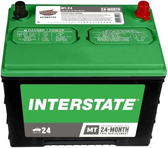 Interstate Batteries Group 24 Car Battery Replacement (MT24) 12V, 600 CCA, 24 Month