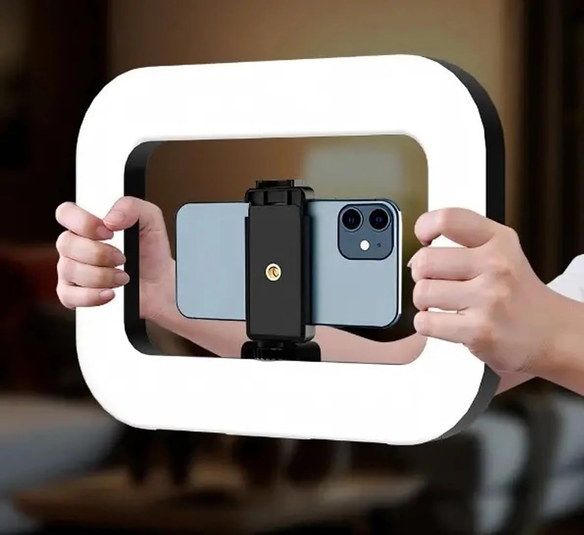 BKN YM200 Smartphone Video Rig with Light, Handheld Ring Selfie Light Kit, LED Mobile Video Stabilizer with Built-in 8000mAh Battery for Camera, Smartphone, YouTube, TikTok Video Recording, Makeup-image-12
