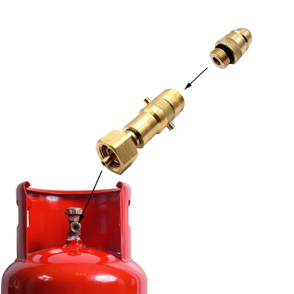 Adattatore di ricarica per bombola di gas europeo GPL EuronZZLE e baionetta M22 da riempire in Spagna e Portogallo