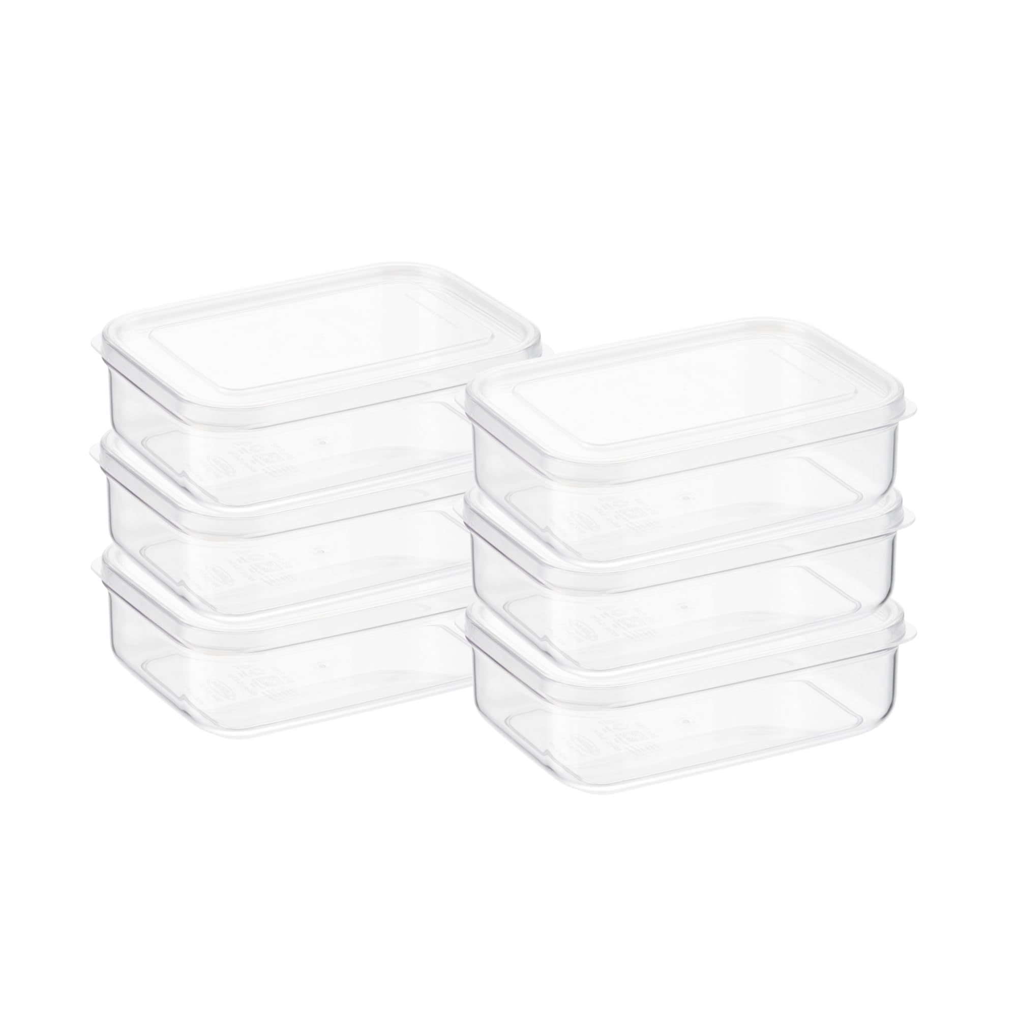 LustrowareMicro Clear Transparent Food Storage Containers with Lids – BPA-Free, Shatterproof, Dishwasher & Microwave Safe, 1.4 qt Stackable Refrigerator Organizer Bins, Made in Japan, Set of 6