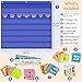 Classroom Calendar Pocket Chart with 88 Cards - Ideal for Homeschool, Classroom & Office, Durable Nylon Wall Hanging Calendar for Early Learning (Blue)