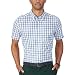 Nautica Men's Classic Fit Wrinkle Resistant Sapphire Plaid Short Sleeve Shirt