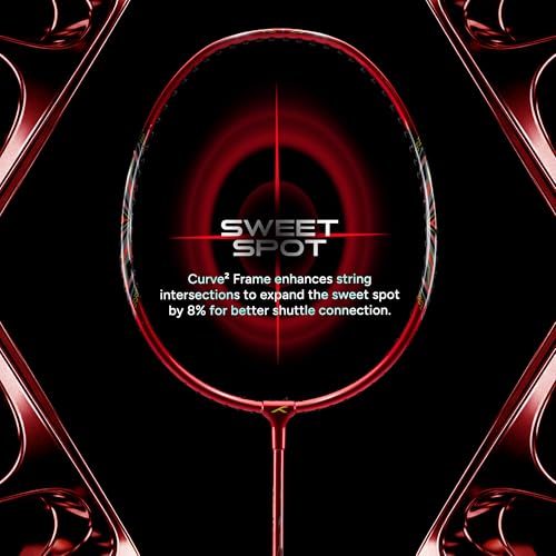 Image of Hundred Carbotek 1000 Badminton Rackets (Pack of 2) | Superlight Head-Heavy Racket for Smash Power | Slim Shaft, Carbon Graphite Shaft & Curve Frame for Better Sweet Spot