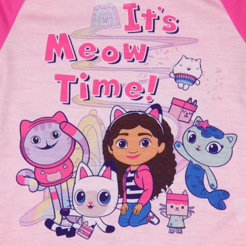 INTIMO Gabby's Dollhouse It's Meow Time Toddler Kid's Raglan 2 Piece Long Sleeve Long PJ Pant Pajama Set for Girls Boys3