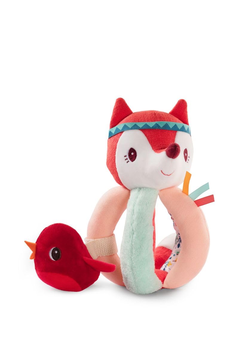 LILLIPUTIENS - Alice the Fox Handle Rattle - Interactive baby toy with hidden friend and easy-to-grip handles - Stimulates fine motor skills and awakens senses - From 6 months - 83369