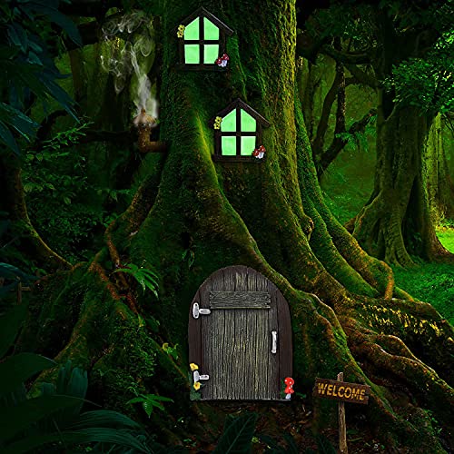 INNOLITES Garden Gnome Statue Elf Out The Door Tree Hugger, Garden Peeker Yard Art unimaginable Tree Sculpture Garden Decoration(Garden Gnomes) (Garden gnome C)