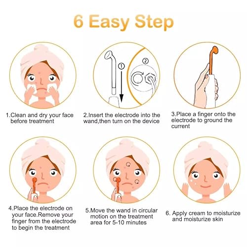 Lalano`S Cosmetics - Dispositivo Per Il Trattamento Cosmetico 4 In 1, Ad Alta Frequenza, Elettrodi Ad Alta Frequenza, Per Tonificare Il Viso, Rimuovere Punti Neri, Pulizia Pori, Trattamento Acne, - 9