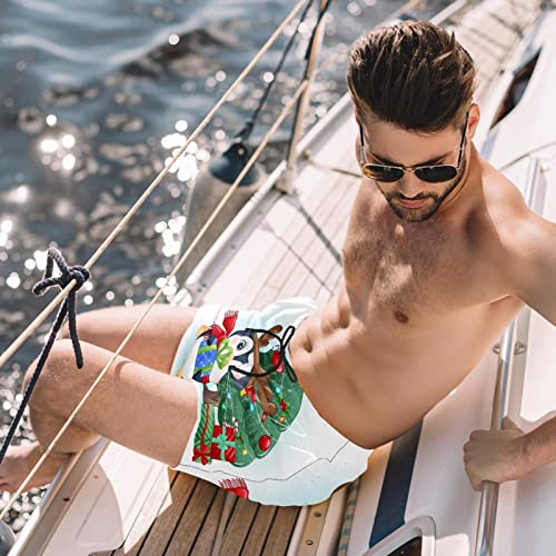 Maillots de bain pour hommes pingouin mignon sapin de Noël short plage