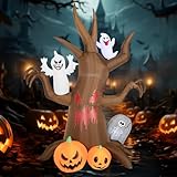 Kendane 8FT Halloween Inflatable Scary Tree Decorations Outdoor,Halloween Blow Up Yard Decorations Built-in LED Lights, Party Decorations,Giant Haunted House Decor,for Garden/Lawn.