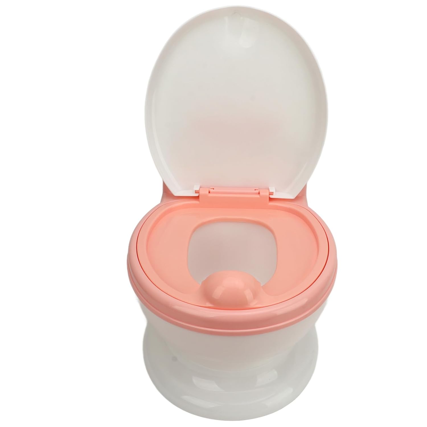 Potty Training Toilet, Non Slip Toddler Potty Chair with Soft Toilet Seat Cleaning Brush Removable Training Seat for Kids (Roseate White)