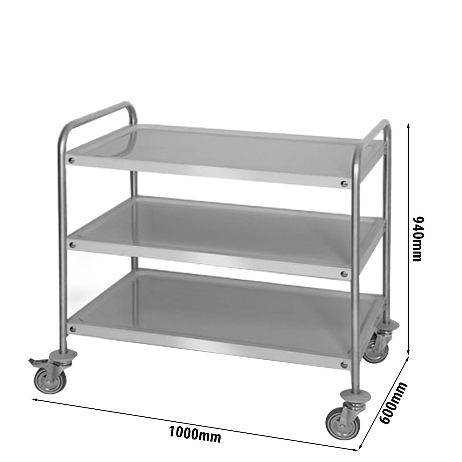 Servierwagen - 1000x600mm - mit 3 Abstellflächen