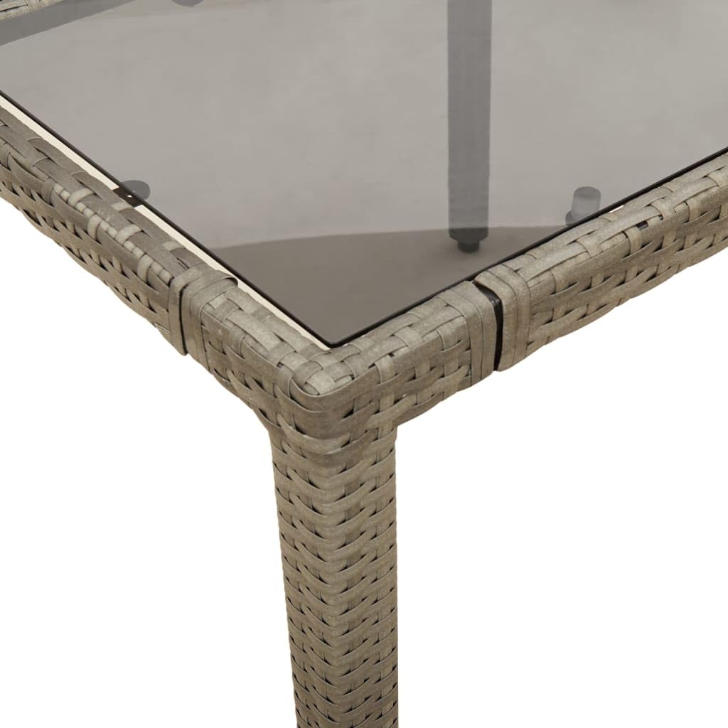 vidaXL Garten Essgruppe 9-TLG., Gartenmöbel Set mit Kissen, Gartengarnitur Tisch 8 Stühle, Sitzgruppe für Terrasse Garten, Grau Poly Rattan