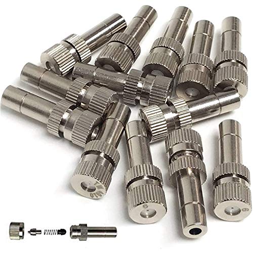 Misting Nozzles for Outdoor Cooling System 10pcs Mister Nozzle Atomizing Misting Sprayer Fog Nozzles...