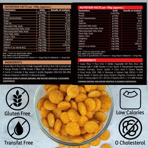 Image of Proseed Jowar Puffs (Chatpata Chaat & Tangy Tomato) | 150g x 2 Packs (Total 300g) | Slow Roasted & 100% Veg | No Refined Flour, Sugar & Trans-Fat | Gluten Free | No Palm Oil | Healthy Millet Snacks