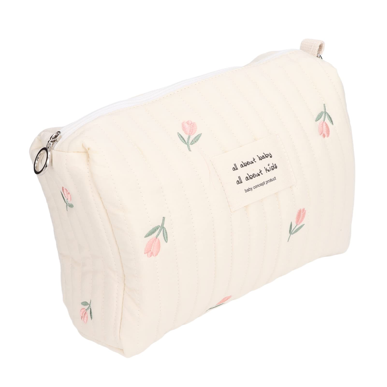 Eujgoov Baby Bottle Bag Cotton Cloth Diaper Bag Daycare Travel Nursing Mom Bottles Storage Bag(Tulip embroidery)