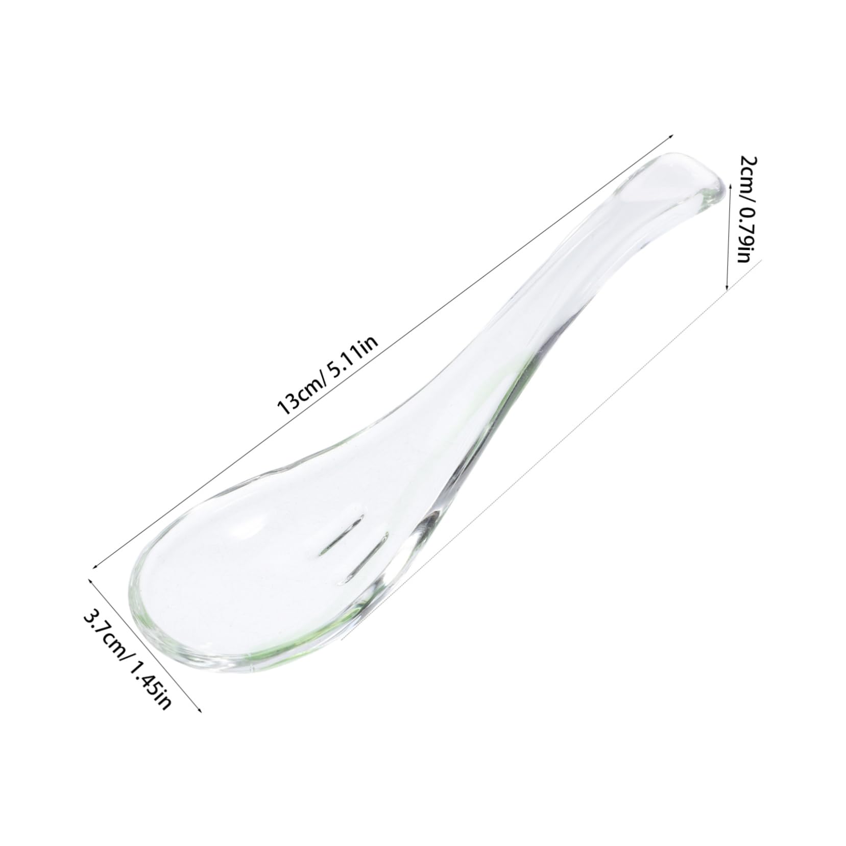 FUNOMOCYA Heat Resistant Glass Spoon Ergonomic Design for Home Use Clear Dessert Utensil for Soups Yogurt Hot Chocolate Elegant Kitchen Accessory for Dining Tables