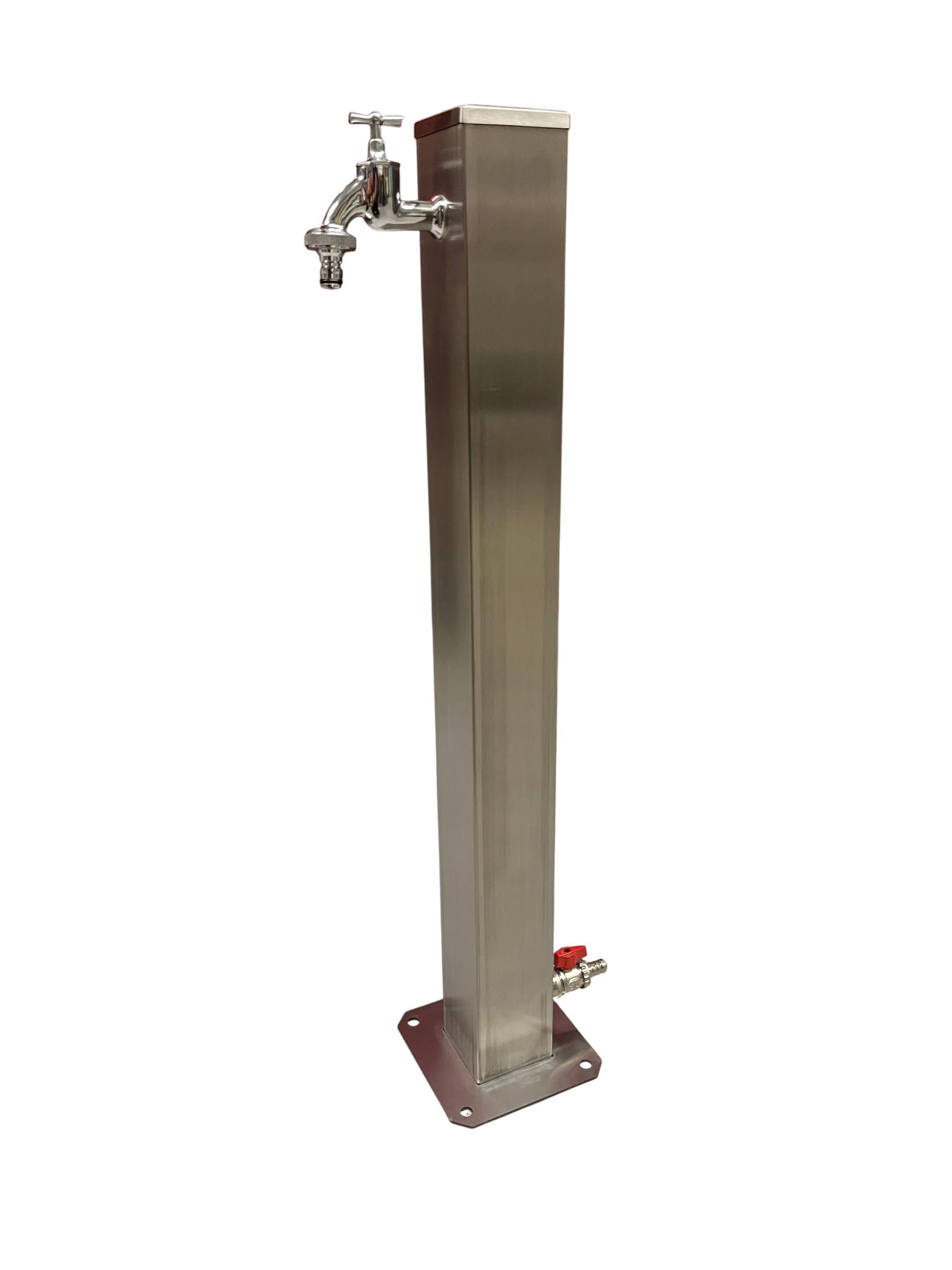 Wassersäule mit 2 Wasserhähnen Edelstahl 3/4" Zoll 80cm Wasserzapfstelle