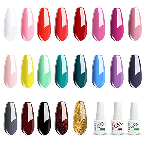 Vishine 24 Pcs Gel Nail Polish Set, Soak Off Nail Gel Polish Collection Long-Lasting Manicure Nail Art Starter Kit