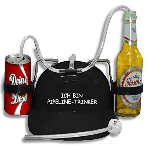 Trinkhelm Spaßhelm mit Print - Ich bin Pipeline-Trinker - 51620 Farbe schwarz