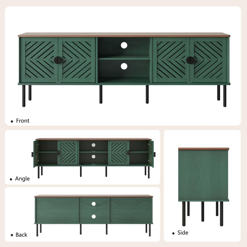 Image of ARTPOWER 70 inch TV Stands, Entertainment Center with Storage, Green