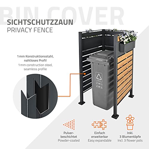 ML-667bisML-669/Zaun für Mülltonnen Anth+Holzfarbe – Bild 3