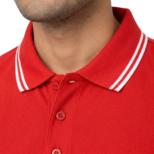 Image of Hangout Hub Men's Polo T Shirt | Solid | Plain Regular Fit Tees|Collar T-Shirts|Half Sleeves|Set of 1 & 2|HH.MP.MAR