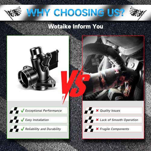 WOTAIKE 06H121132H Engine Coolant Hose Flange Compatible For Audi A4 B8 Avant A5 A6 Q5 Quattro 2009-2017 VW AMAROK TRANSPORTER Seat EXEO 1.8/2.0T Q5 Transporter 06H121132E Black by WOTAIKE - Used condition - Image 5