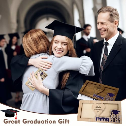 Personalized Graduation Money Holder - Custom Wooden Graduation Card Box Cash Holder Envelope for Class of 2025 Graduates4