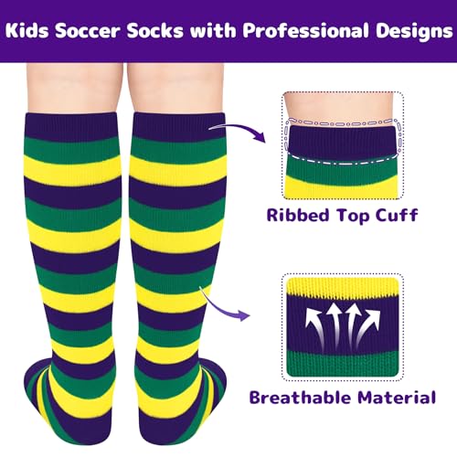Image of Olreco 1 Pack Toddler Kids Youth Soccer Socks Girls Boys Baseball Socks Youth Knee High Softball Football Accessories Cotton