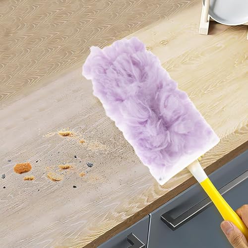 Image of JMIATRY 50 PCS 360 Degree Disposable Duster Refills for Swiffer Heavy Duty Dusters Pads Multi-Surface Duster Refill with Handle for Swiffer Duster Heavy Duty for Cleaning, Office (Purple)