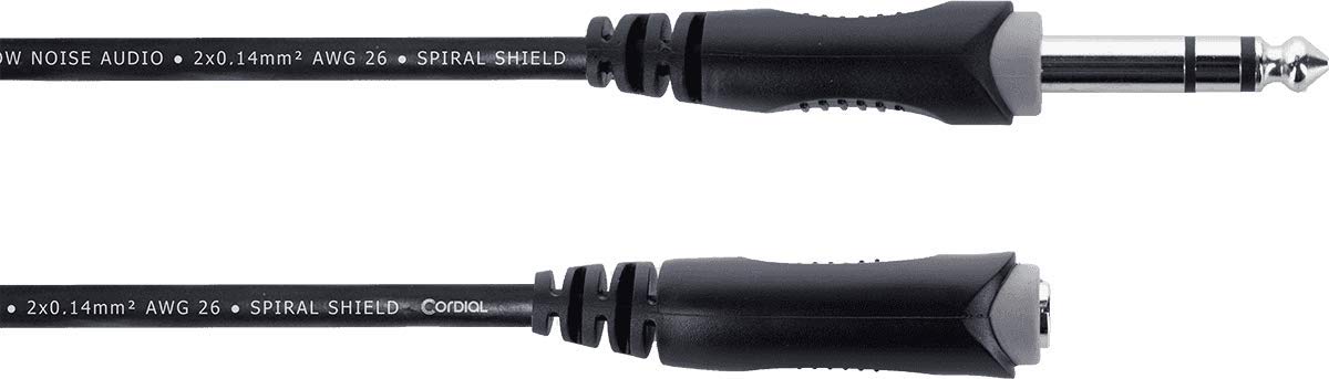 Cordial 14825 Jack Audio Cable Black PVC 5m 6.3mm stereo plug to s...