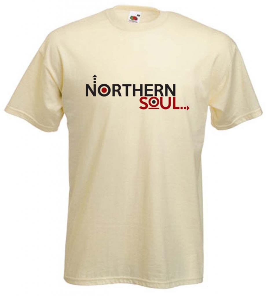 Tribal T-Shirts Northern Soul Logo Men's T-Shirt (Medium, Cream (Unbleached Cotton))